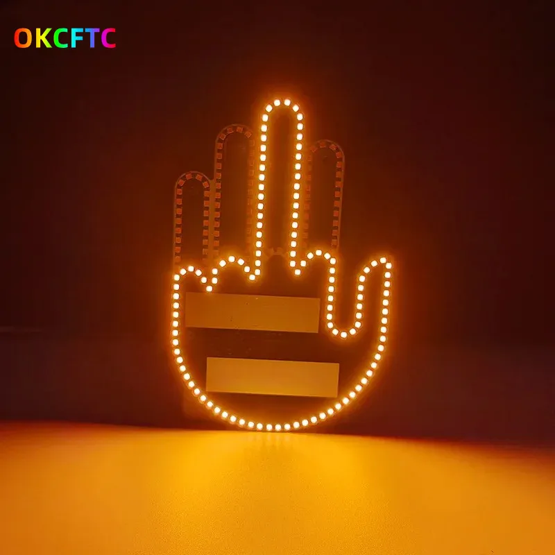 Car Finger Light Strip – Remote Control LED Gesture Light, Middle Finger & Palm Accessories
