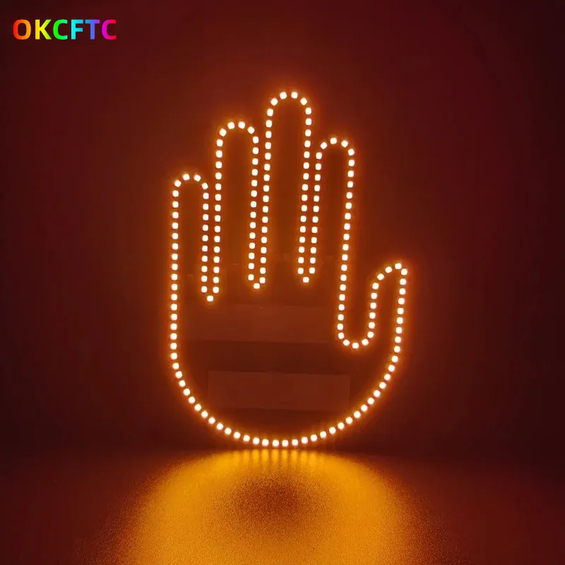 Car Finger Light Strip – Remote Control LED Gesture Light, Middle Finger & Palm Accessories