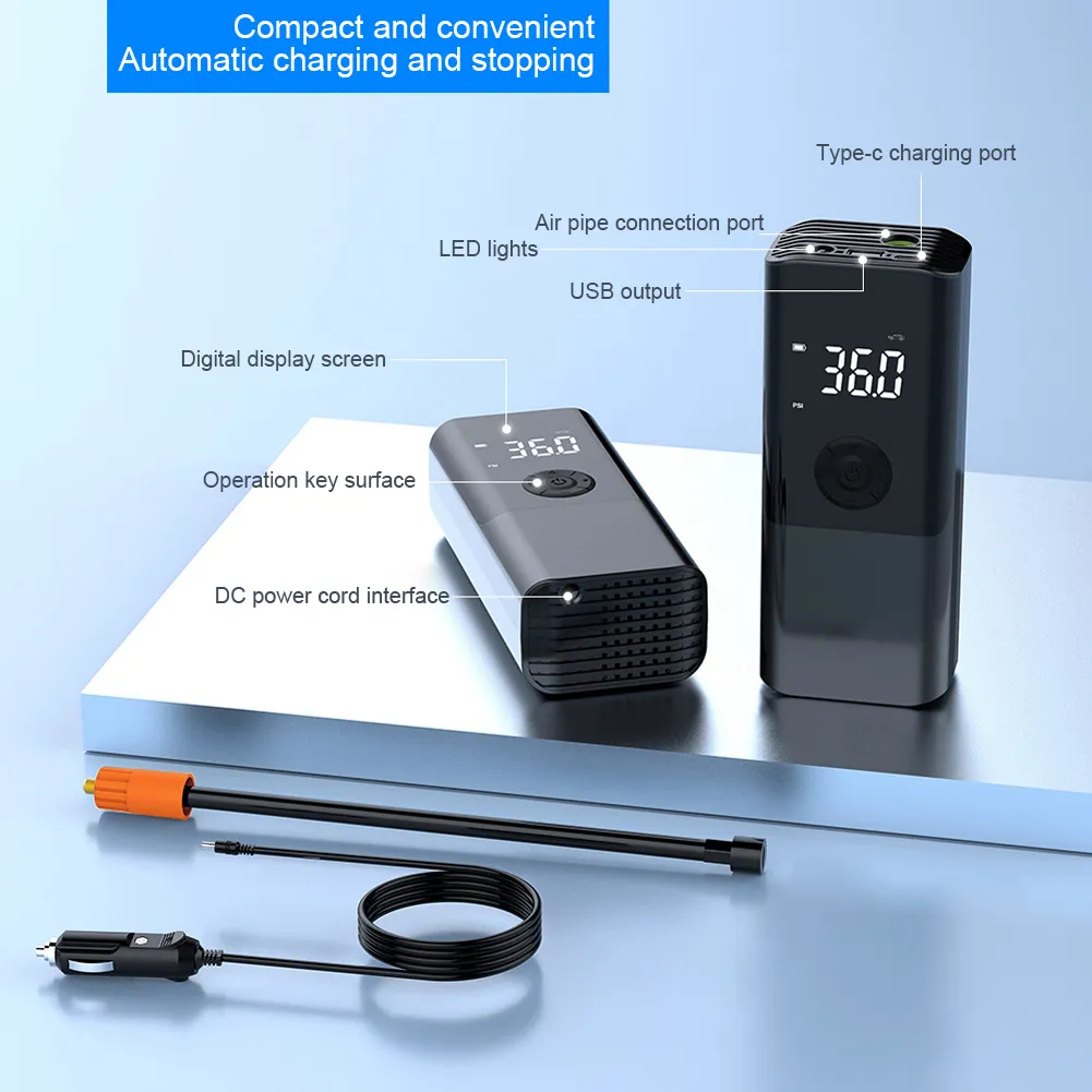  Portable LED Wireless Air Compressor  for Motorcycle Bicycle Car Tyre Balls