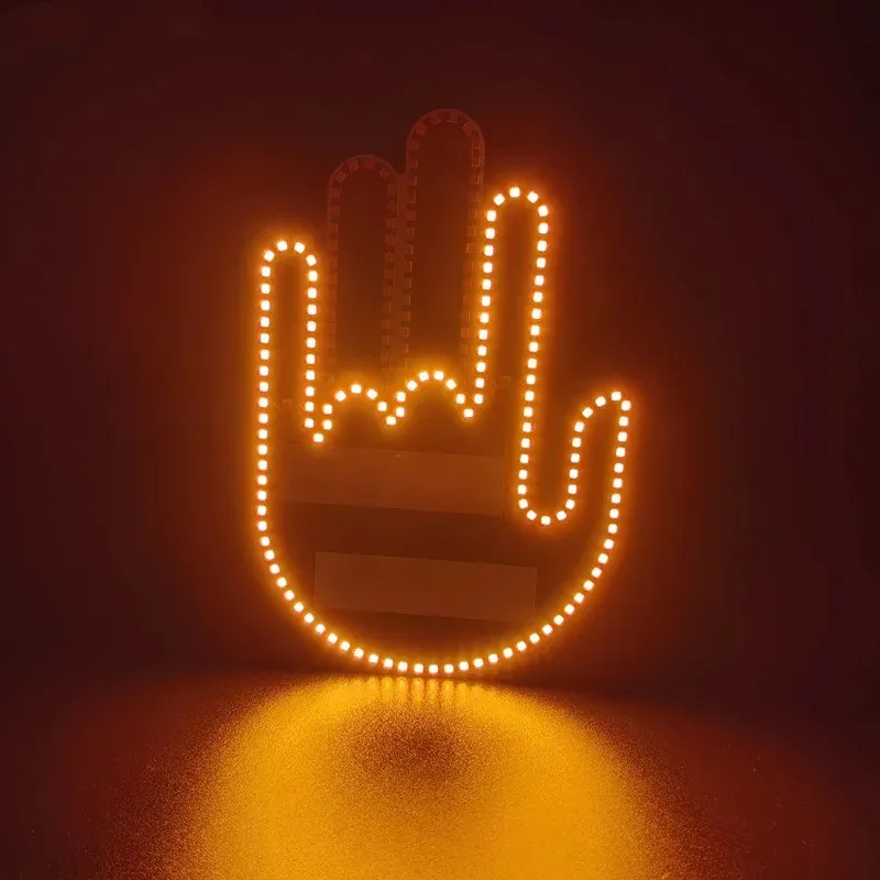 Car Finger Light Strip – Remote Control LED Gesture Light, Middle Finger & Palm Accessories