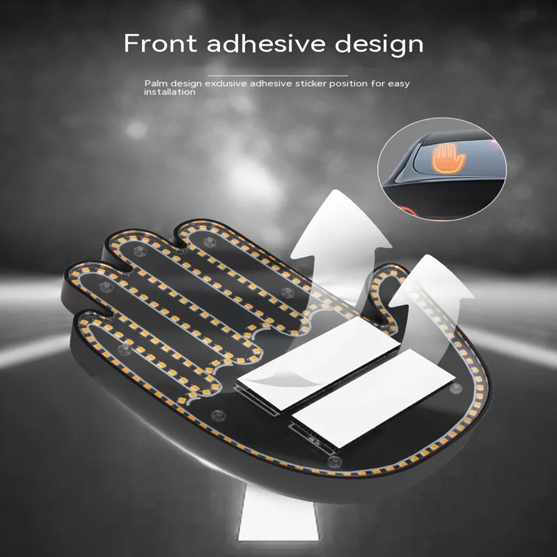 Car Finger Light Strip – Remote Control LED Gesture Light, Middle Finger & Palm Accessories